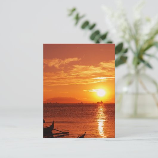 boot en zon briefkaart (Staand voorkant)