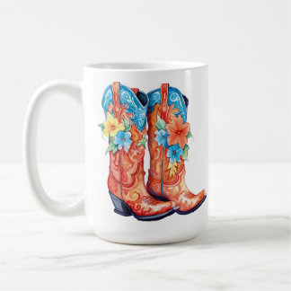 Boot Floral Design 15 oz Classic Mok