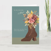  Boot & Flowers Tante Moederdag Kaart (Voorkant)