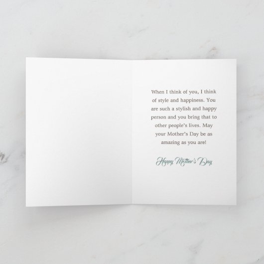  Boot & Flowers Tante Moederdag Kaart (Binnen)