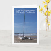 Boot gepersonaliseerde man verjaardag kaart (Gele Bloem)