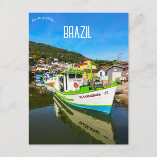Boot in Barra de Lagoa Brazilië Briefkaart