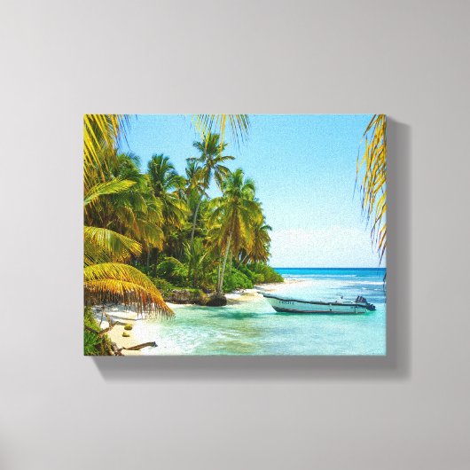 Boot in Caribisch gebied Canvas Afdruk (Voorkant)