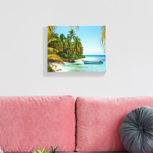 Boot in Caribisch gebied Canvas Afdruk (Insitu (Woonkamer))