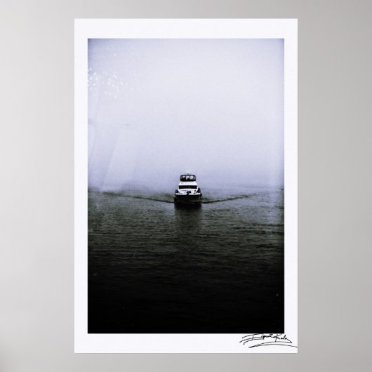Boot in de mist poster (Voorkant)