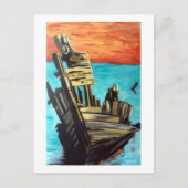 Boot in de zon briefkaart (Voorkant)