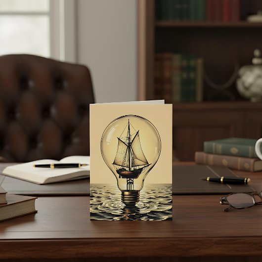 Boot in een gloeilamp | Gelukkige verjaardag voor  Kaart