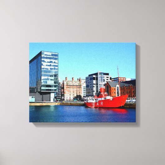 Boot in het Albert Dock Canvas Afdruk (Voorkant)