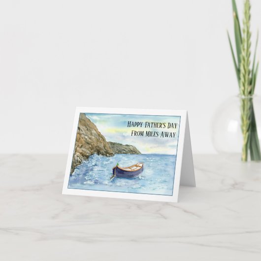 Boot in Middellandse Zee Zalige Vaderdag Kaart (Voorkant)