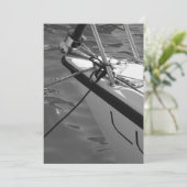 Boot in Zwart-witte Uitnodiging (Staand voorkant)