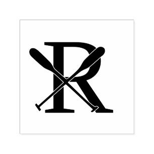 Boot Kanoe Riemen Over Enkele Vette Initiële Monog Zelfinktende Stempel