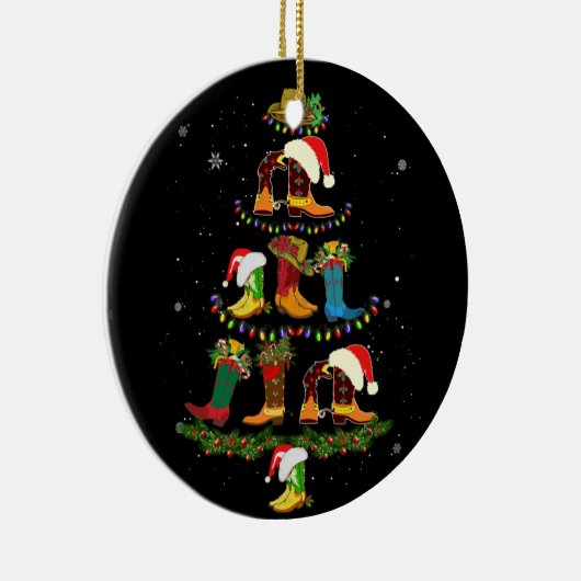 Boot Kerstmis Line Dance Funny Dansende Boots Keramisch Ornament (Rechts)