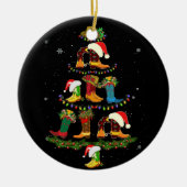 Boot Kerstmis Line Dance Funny Dansende Boots Keramisch Ornament (Voorkant)