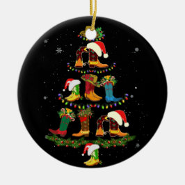 Boot Kerstmis Line Dance Funny Dansende Boots Keramisch Ornament