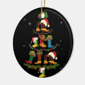 Boot Kerstmis Line Dance Funny Dansende Boots Keramisch Ornament (Links)