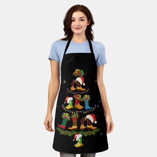 Boot Kerstmis Line Dance Funny Dansende Boots Schort (Gedragen)