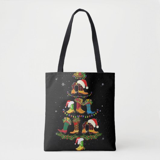 Boot Kerstmis Line Dance Funny Dansende Boots Tote Bag (Voorkant)
