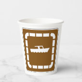 Boot Launch Area Symbool Sign Papieren Bekers (Voorkant)