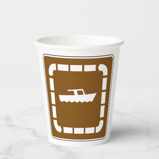 Boot Launch Area Symbool Sign Papieren Bekers (Voorkant)