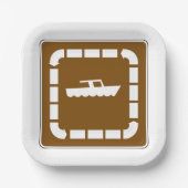 Boot Launch Area Symbool Sign Papieren Bordje (Voorkant)