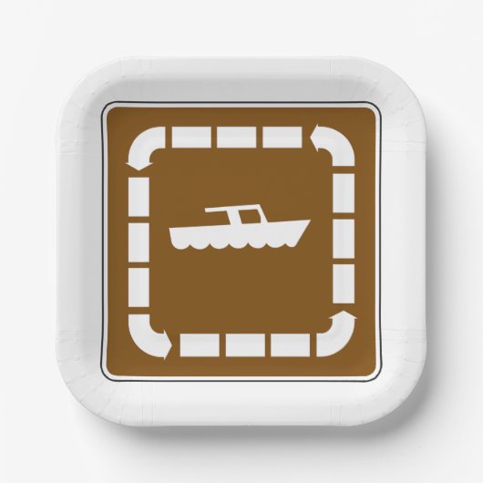 Boot Launch Area Symbool Sign Papieren Bordje (Voorkant)