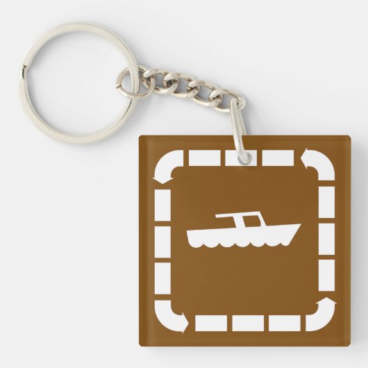 Boot Launch Area Symbool Sign Sleutelhanger (Voorkant)