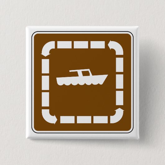 Boot Launch Area Symbool Sign Vierkante Button 5,1 Cm (Voorkant)