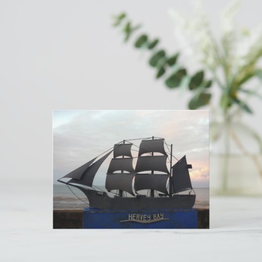 boot met hervey bay briefkaart (Staand voorkant)