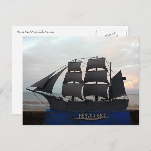 boot met hervey bay briefkaart (Voorkant / Achterkant)