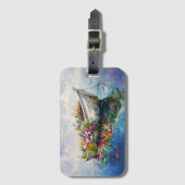 Boot met kleurrijke wilde bloemen bagagelabel (Voorkant (verticaal))