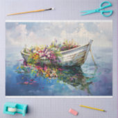 Boot met kleurrijke Wildflower Decoupage Tissuepapier (Craft)