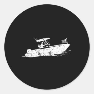 Boot met middenconsole ronde sticker
