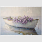 Boot met Paarse Lilacs Schilderen Decoupage Tissuepapier (Voorkant)