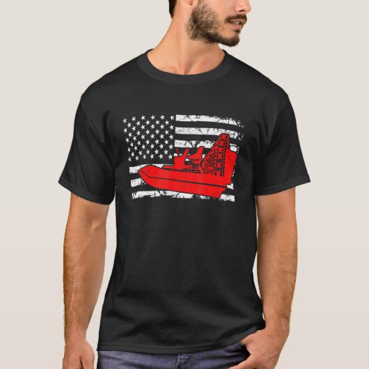  boot met patriottische vleugelboot met zwemboot t-shirt (Voorkant)