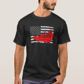 boot met patriottische vleugelboot met zwemboot t-shirt (Voorkant)