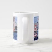 Boot met rode boei grote koffiekop (Achterkant)