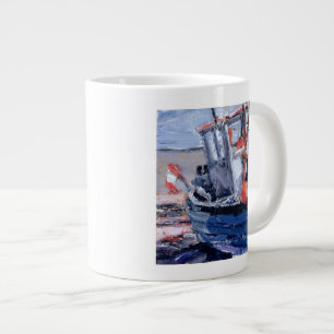 Boot met rode boei grote koffiekop