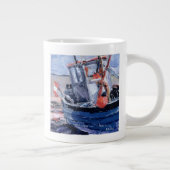 Boot met rode boei grote koffiekop (Rechts)