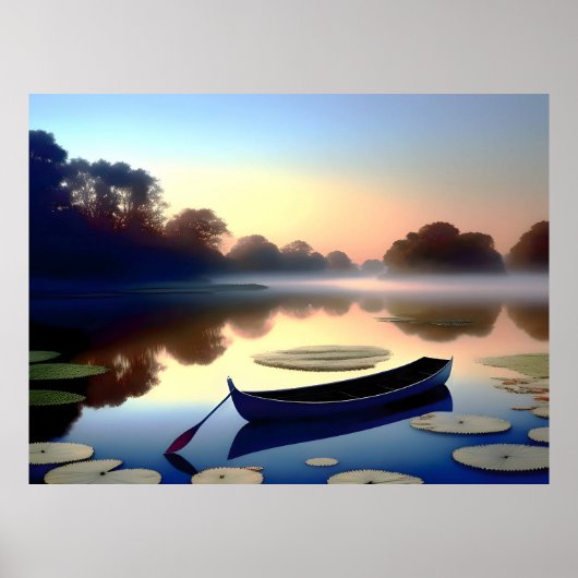 Boot midden op het zee poster (Voorkant)