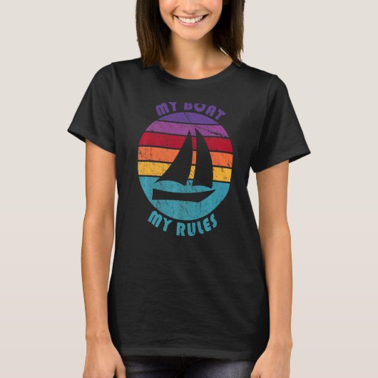 Boot Mijn boot Mijn regels Booteigenaar Kapitein Z T-shirt (Voorkant)