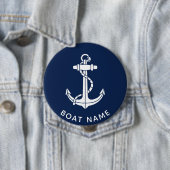 Boot Naam Anker Scheepvaart Maatwerk Ronde Button 4,0 Cm (In situ)