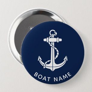 Boot Naam Anker Scheepvaart Maatwerk Ronde Button 4,0 Cm
