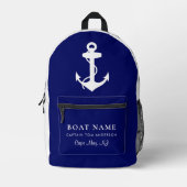 Boot nautische anker kapitein familienaam marine b bedrukte rugzak (Voorkant)
