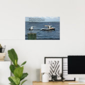 Boot oceaan zeemeeuw gedicht poëzie Poster (Thuiskantoor)