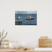 Boot oceaan zeemeeuw gedicht poëzie Poster (Keuken)