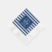 Boot of Naam Anker Riemen & Sterren met Blauwe Str Servet (Hoek)