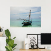Boot op Cocoyer-strand - Haïti 2018 Poster (Thuiskantoor)