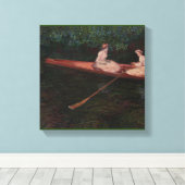 Boot op de Epte - Claude Monet - c1890 Canvas Afdruk (Insitu (Houten vloer))