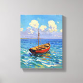 Boot op de Golf van Gogh Art Canvas Afdruk (Voorkant)