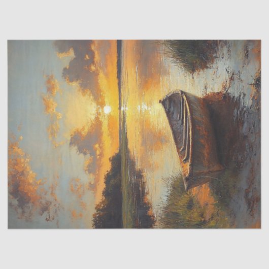 Boot op de kust schilderij Decoupage Tissuepapier (Voorkant)